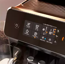 Easily select the coffee of your choice with the smart touchscreen